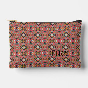 Pochette À Accessoires Nom personnalisé Art original maximaliste rose noi