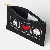 Pochette À Accessoires Nom personnalisé Baseball (Ouvrir)