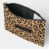 Pochette À Accessoires Nom personnalisé du Motif Leopard Seamless (Ouvrir)