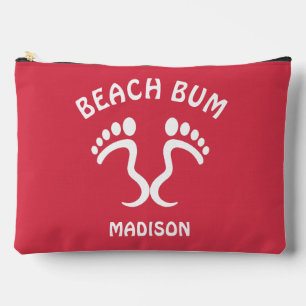 Pochette À Accessoires Nom personnalisé et plage Bun couleur personnalisé