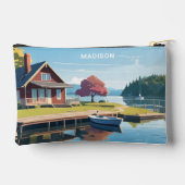 Pochette À Accessoires Nom personnalisé et texte Finlande Nature Illustra (Verso)