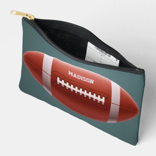 Pochette À Accessoires Nom personnalisé Football (Ouvrir)