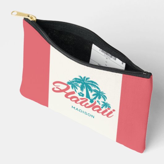 Pochette À Accessoires Nom personnalisé Hawaii (Ouvrir)