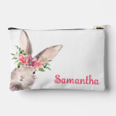 Pochette À Accessoires Nom personnalisé Lapin Rabbit fille rose (Verso)