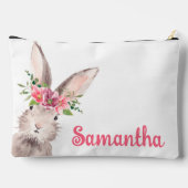 Pochette À Accessoires Nom personnalisé Lapin Rabbit fille rose (Verso)