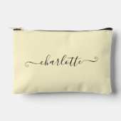 Pochette À Accessoires Nom personnalisé minimaliste et mignon | Crème (Recto)
