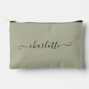 Pochette À Accessoires Nom personnalisé minimaliste féminin mignon   Gris