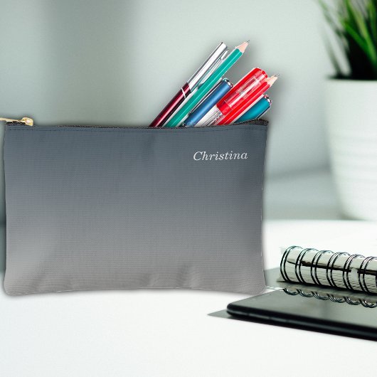 Pochette À Accessoires Nom personnalisé Ombre noire de l'école