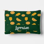 Pochette À Accessoires Nom personnalisé orange tranches et crème glacée v (Recto)