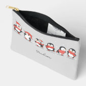 Pochette À Accessoires Nom personnalisé Patinage Penguins (Ouvrir)