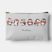 Pochette À Accessoires Nom personnalisé Patinage Penguins (Recto)