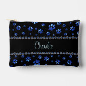 Pochette À Accessoires Nom personnalisé, pattes de chien de parties scint (Recto)