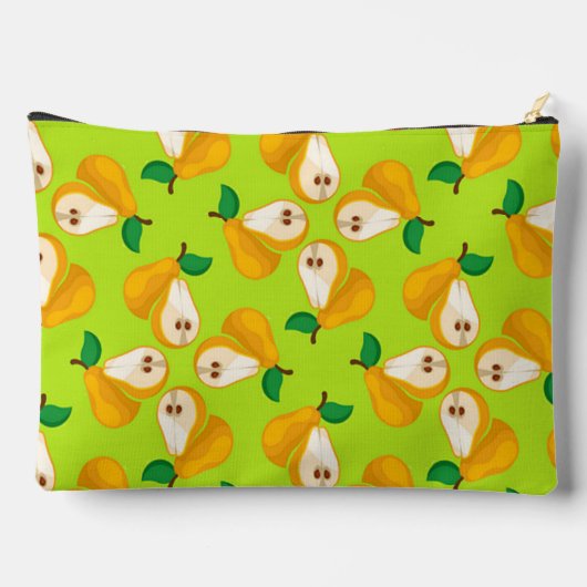 Pochette À Accessoires Nom personnalisé perles orange sur vert (Verso)