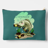 Pochette À Accessoires Nom personnalisé Poisson de boisson (Verso)