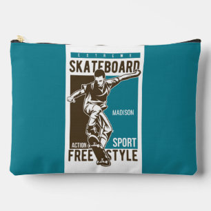 Pochette À Accessoires Nom personnalisé Skate