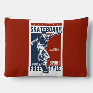 Pochette À Accessoires Nom personnalisé Skate