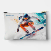 Pochette À Accessoires Nom personnalisé Snowboardeur (Verso)