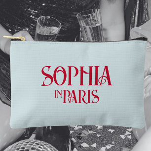 Pochette À Accessoires Nom personnalisé sur mesure rouge français à Paris