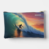 Pochette À Accessoires Nom personnalisé Surf (Verso)