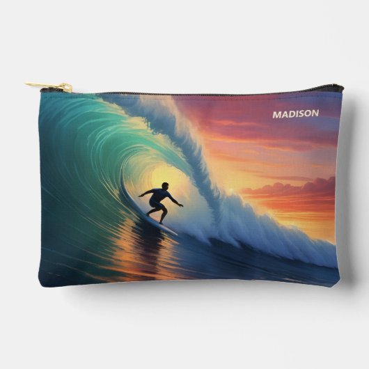 Pochette À Accessoires Nom personnalisé Surf (Recto)