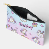 Pochette À Accessoires Nom personnalisé Unicorn Retour à l'école Imprimé (Ouvrir)