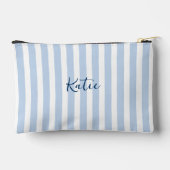 Pochette À Accessoires Nom rayé bleu et blanc (Verso)