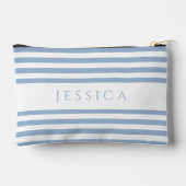 Pochette À Accessoires Nom Rayures Bleues Modernes (Verso)