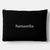 Pochette À Accessoires Nom simple Monogramme noir et blanc (Recto)