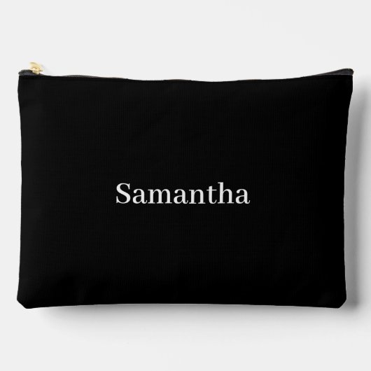 Pochette À Accessoires Nom simple Monogramme noir et blanc (Recto)