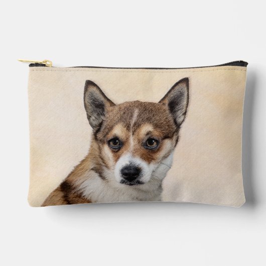 Pochette À Accessoires Norvégien Lundehund Peinture Original Chien Art (Recto)