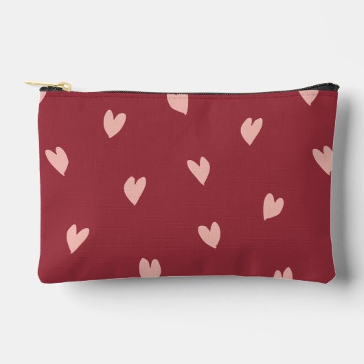Pochette À Accessoires Notes d'amour Coupe d'impression rose rouge Coupe (Recto)