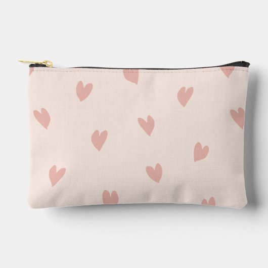 Pochette À Accessoires Notes d'amour rose pâle (Recto)