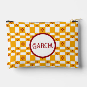 Pochette À Accessoires Nouveau-Mexique Zia Jaune Rouge Blanc Carrés