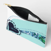 Pochette À Accessoires Nouveauté moderne Custom Turquoise & Green (Ouvrir)