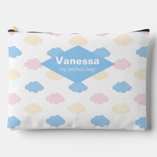 Pochette À Accessoires Nuages pastel. (Recto)