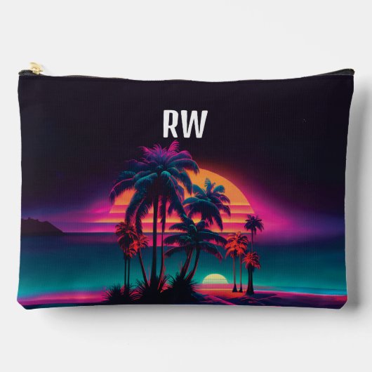 Pochette À Accessoires Nuit Tropicale Néon (Recto)