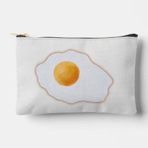 Pochette À Accessoires Œuvre d'art minimaliste de l'œuf frit à l'aquarell
