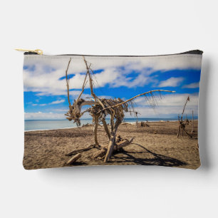 Pochette À Accessoires Oeuvres d'art sur Hokitika Beach, Nouvelle-Zélande