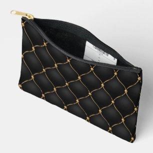 Pochette À Accessoires Ogee Noir et Or Diamant Toilé