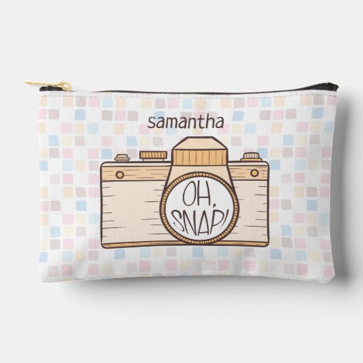 Pochette À Accessoires Oh, Snap ! Caméra Pastel Jaune (Recto)