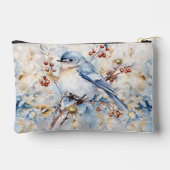 Pochette À Accessoires Oiseau bleu sur une branche (Verso)