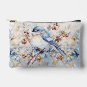 Pochette À Accessoires Oiseau bleu sur une branche (Recto)