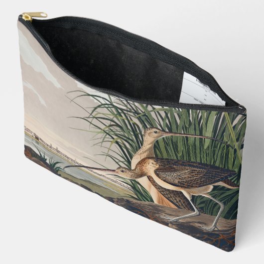 Pochette À Accessoires Oiseau de Courlis à long bec Audubon (Ouvrir)