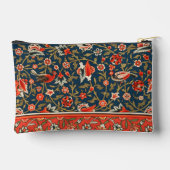 Pochette À Accessoires Oiseau et fleurs Perse Motif bleu rouge (Verso)