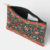 Pochette À Accessoires Oiseau et fleurs Perse Motif bleu rouge (Ouvrir)