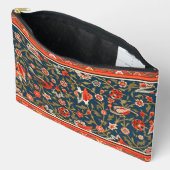Pochette À Accessoires Oiseau et fleurs Perse Motif bleu rouge (Ouvrir)