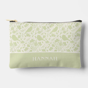 Pochette À Accessoires Oiseaux sereins et floraux monogrammés