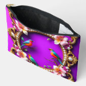 Pochette À Accessoires Oiseaux Vibrants Posés (Ouvrir)