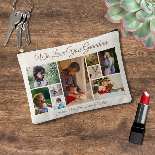 Pochette À Accessoires On t'aime grand-mère   Hors blanc et Brown 9 photo