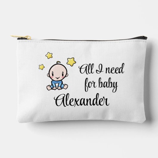 Pochette À Accessoires On The Go Bag, Baby Boy, Personalized (Recto)